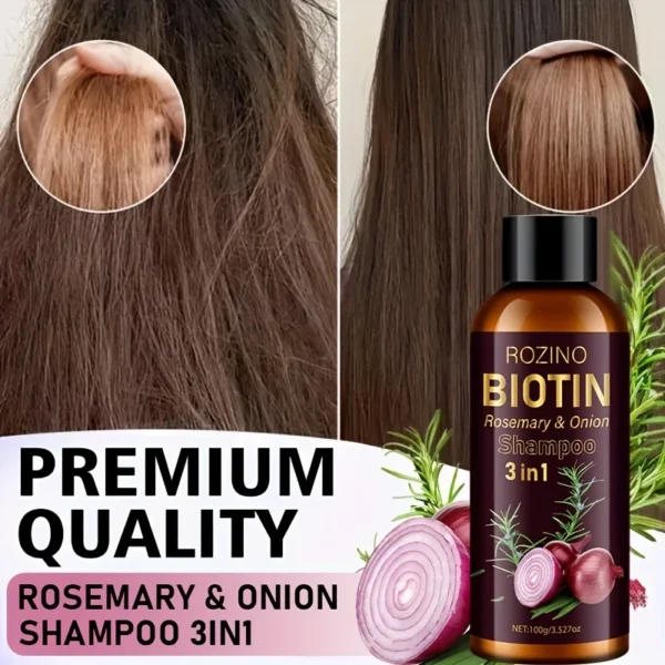 Rozino Biotin Rosemary & Onion Shampoo 3 em 1 - Imagem 4